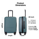 20" Carry-On Lightweight Hardside Luggage with Spinner Wheels
