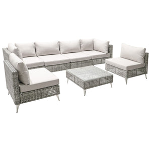 K&K 7-Piece Wicker Patio Furniture Set