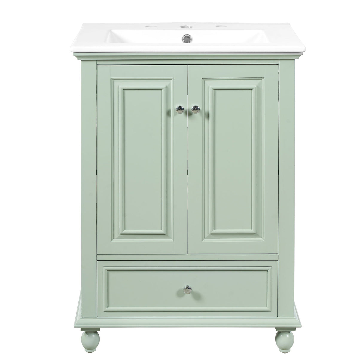Modern Bathroom Vanity With Sink, Cabinet With Drawer And Dividers, Rectangular Storage Unit