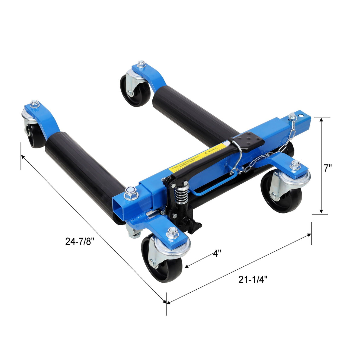 Hydraulic Car Wheel Dolly (Set of 2) With Foot Pedal Lift, 1, 500Lbs Capacity - Black / Blue