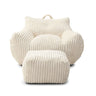 Giant Bean Bag Chair With Armrests And Footstool