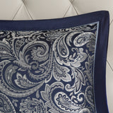 12 Piece Comforter Set with Cotton Bed Sheets Navy Queen