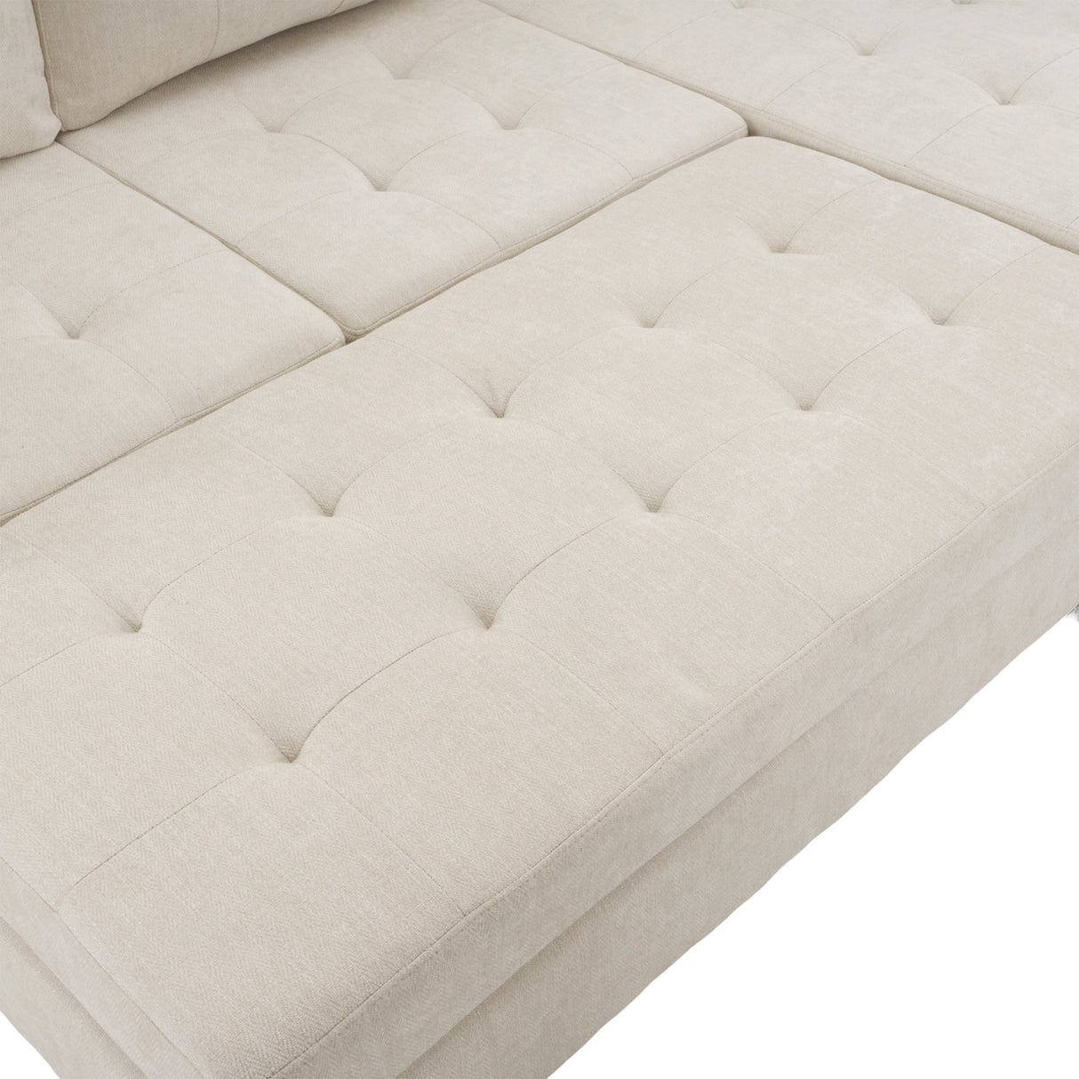 The Ashely Reversible Chenille Sectional Sofa with USB Charging Ports and Convertible Ottoman