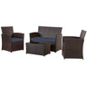 4 Piece All-Weather Rattan Outdoor Sectional Set with Cushions