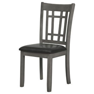 Lavon Wood Dining Side Chair Black and  Medium Grey (Set of 2)