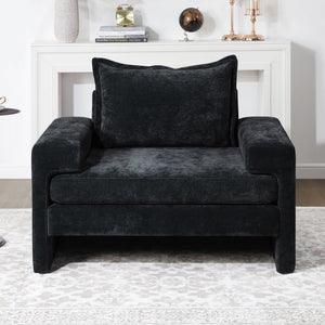 Upholstered Accent Chair With Wide Armrests And Ergonomic Back Support