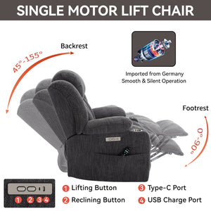 Chenille Power Lift Recliner Chair