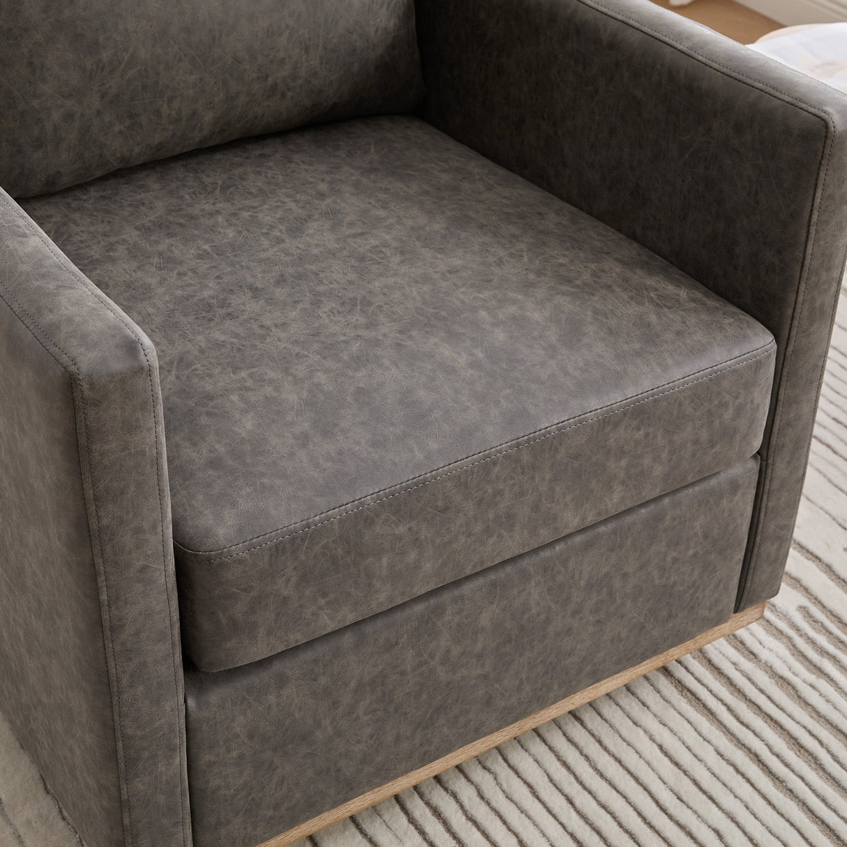Thornfield Upholstered Square Swivel Accent Chair