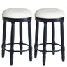 360° Swivel Wooden Barstools With Upholstered Seat, Counter Height (Set of 2)