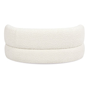 Shep 36' Curved Dog Sofa Bed, Medium, Ivory White Boucle