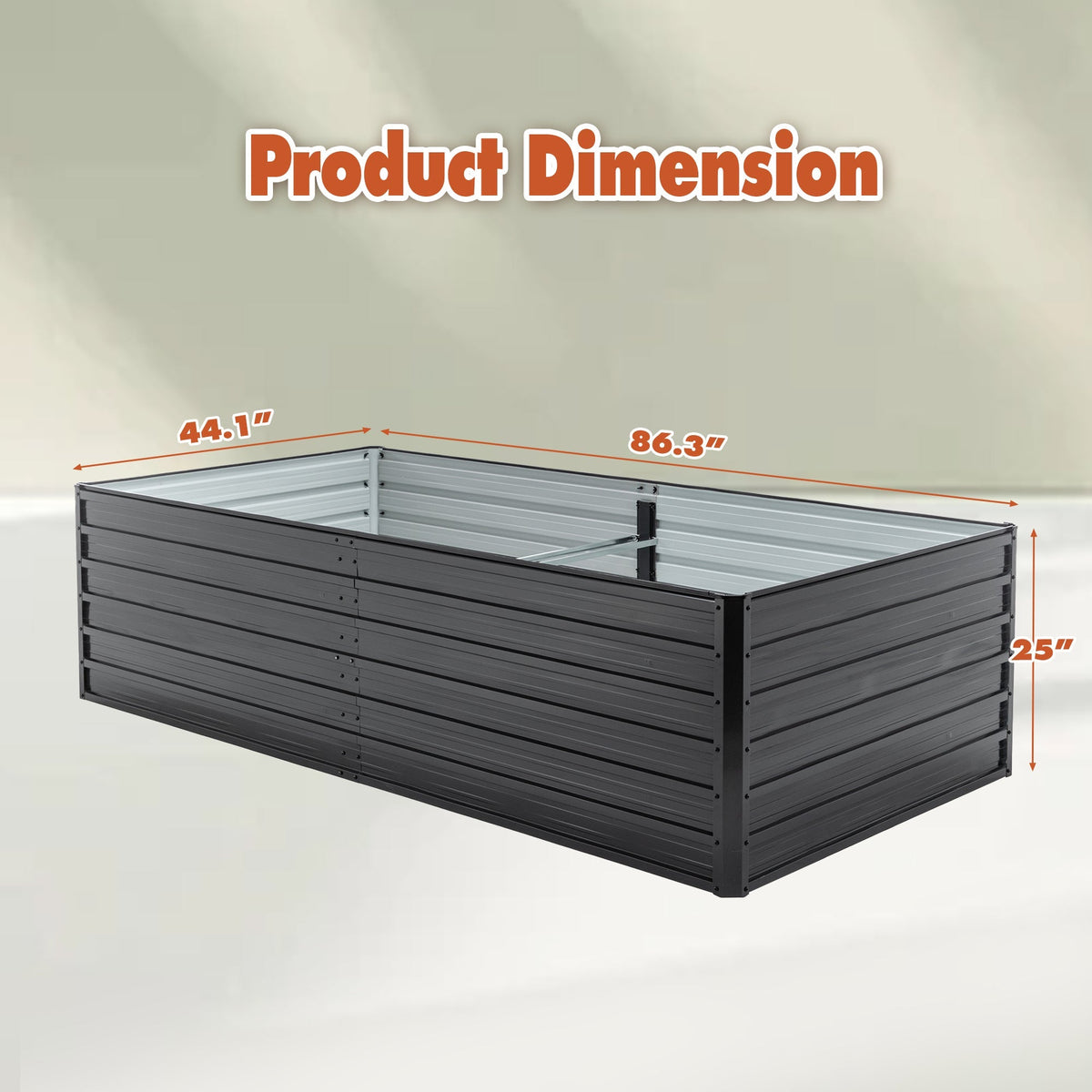 Metal Raised Garden Bed Kit with Galvanized Steel Construction - Black