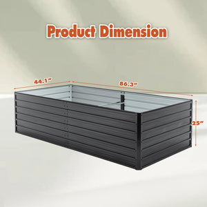 Metal Raised Garden Bed Kit with Galvanized Steel Construction - Black