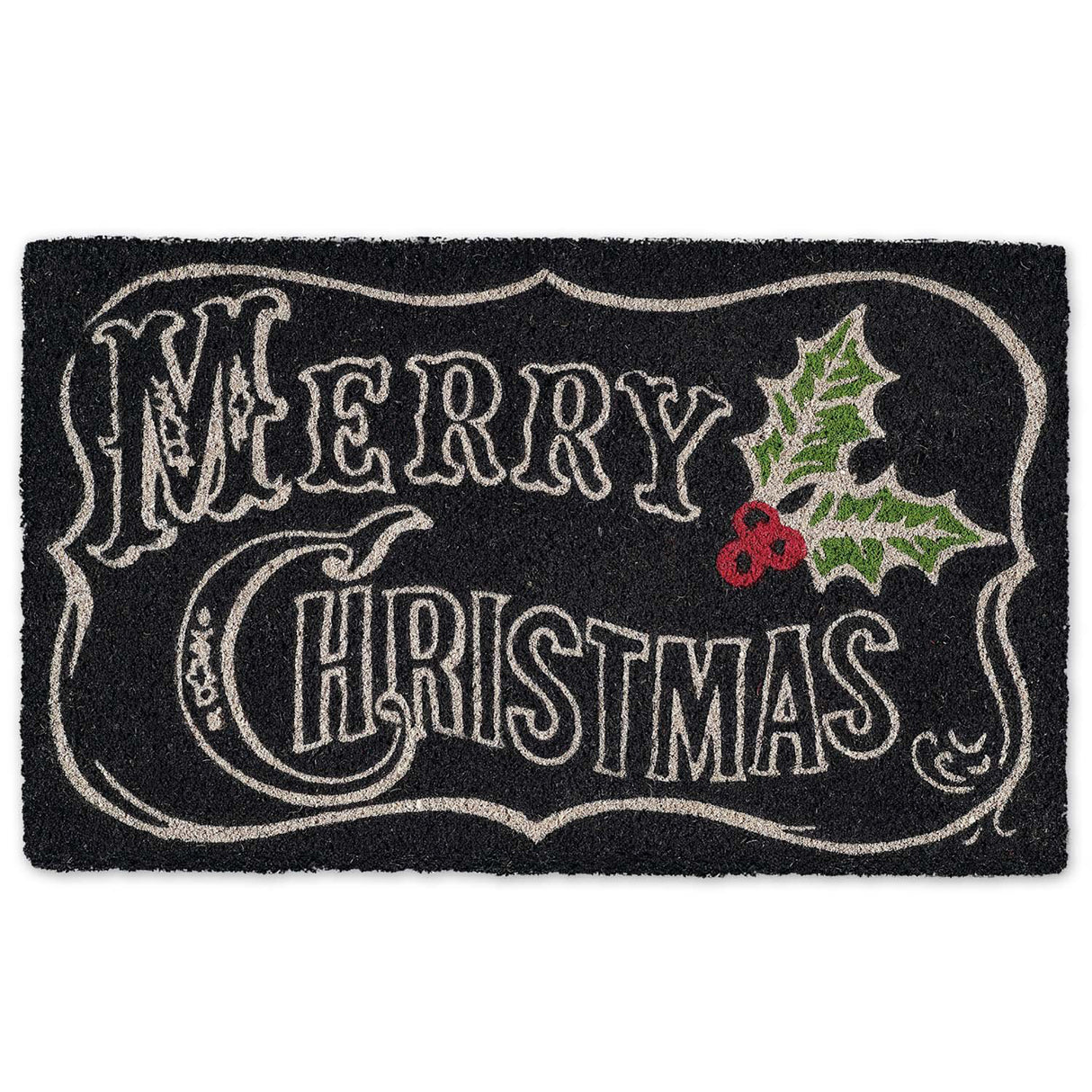 DII Christmas Coir Door Mat, Merry Chalkboard