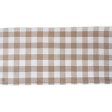 DII Heavyweight Check Fringed Table Runner, 14x72", Stone