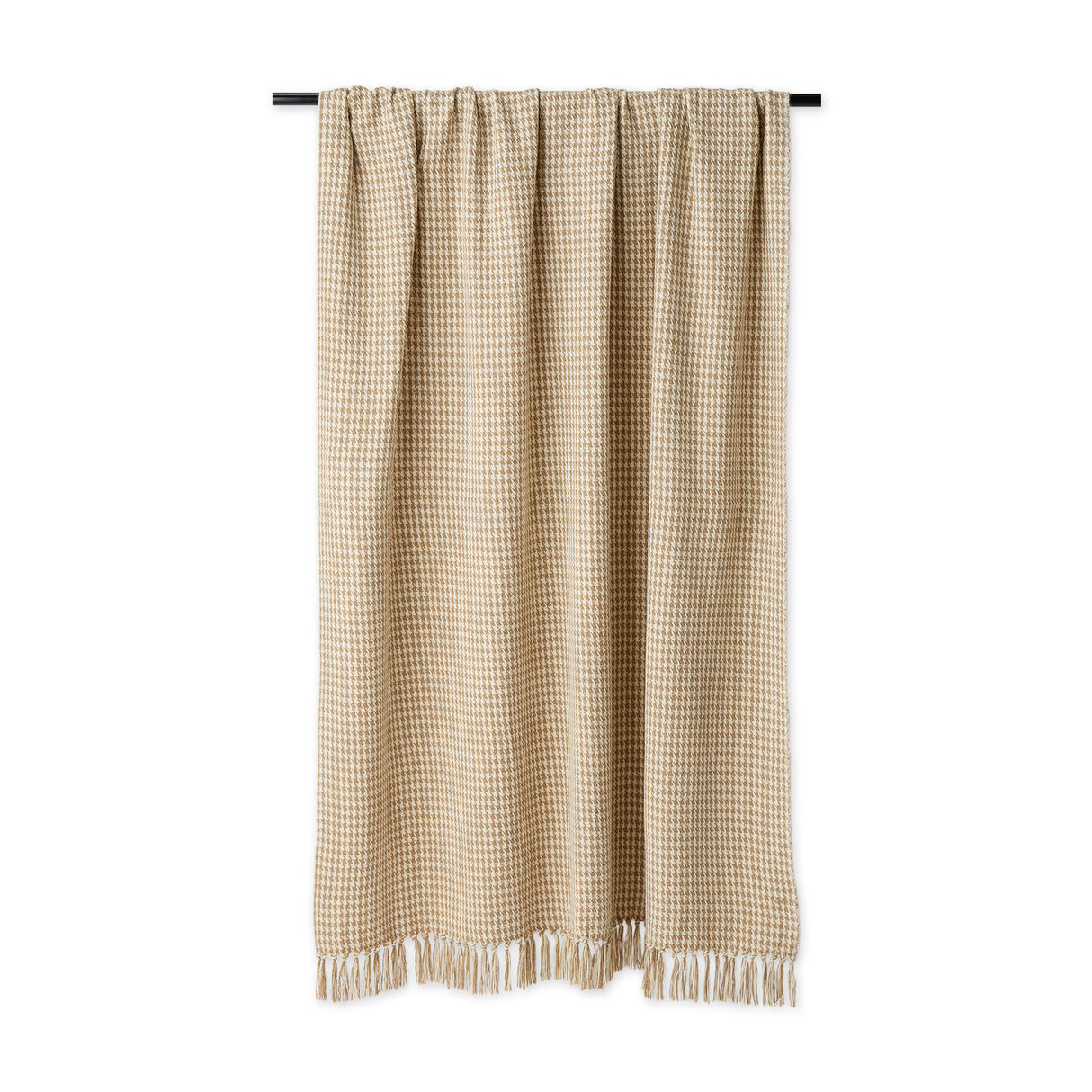 DII Houndstooth Cotton Throw, 50x60-inches, Stone