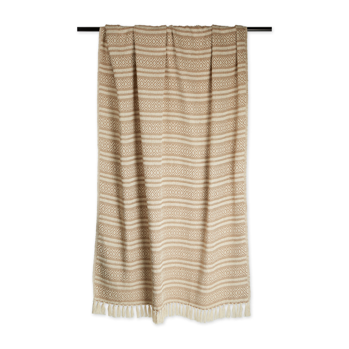 DII Adobe Stripe Cotton Throw Blanket, 50x60", Stone