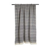 DII Adobe Stripe Cotton Throw Blanket, 50x60", Navy