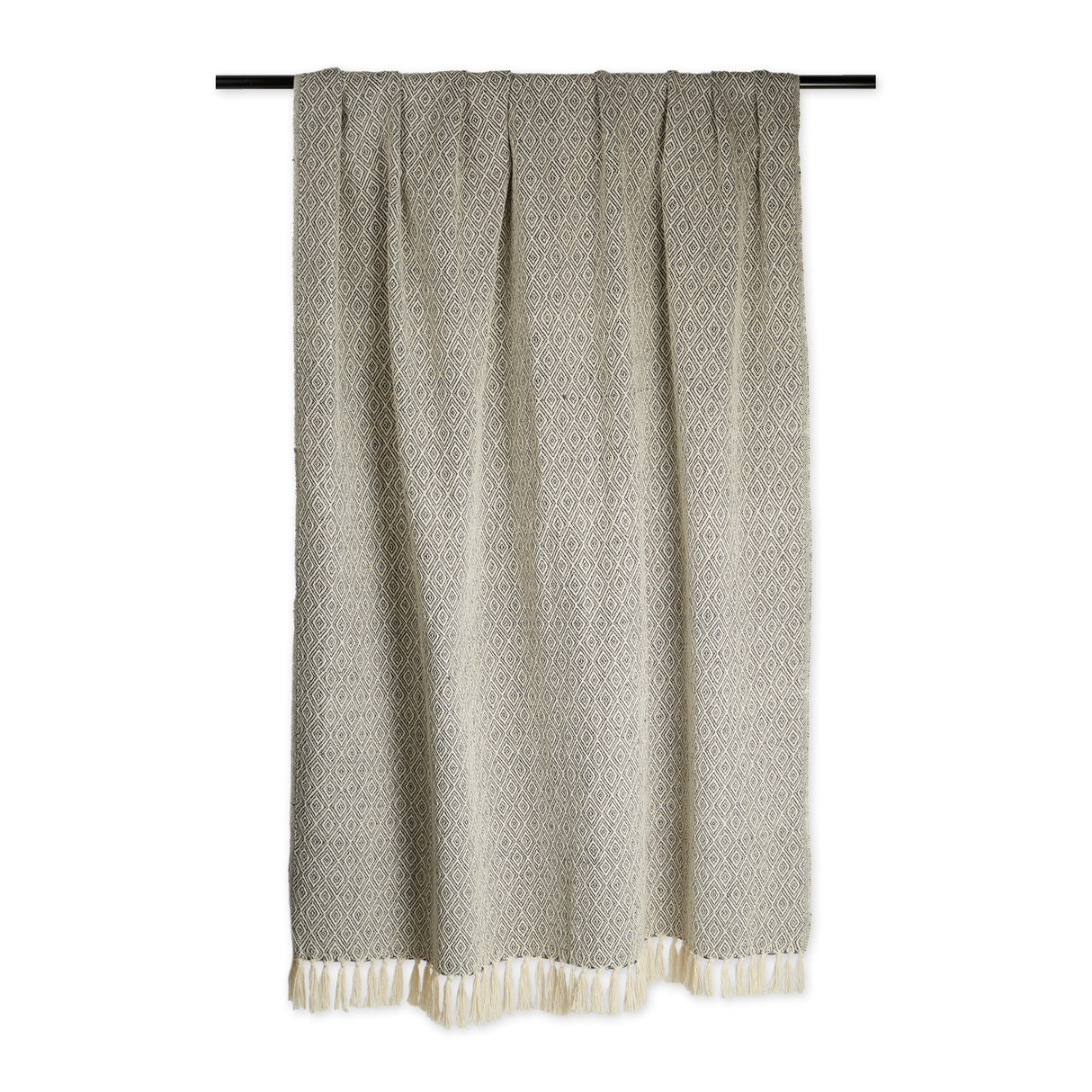 DII Fields of Diamond Woven Cotton Throw Blanket, 50x60", Mineral