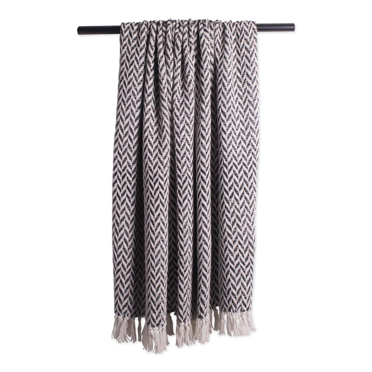 DII Zig-Zag Cotton 50x60-Inch Throw Blanket, Black