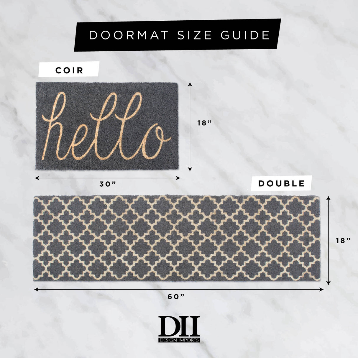 DII Christmas Coir Door Mat, Merry