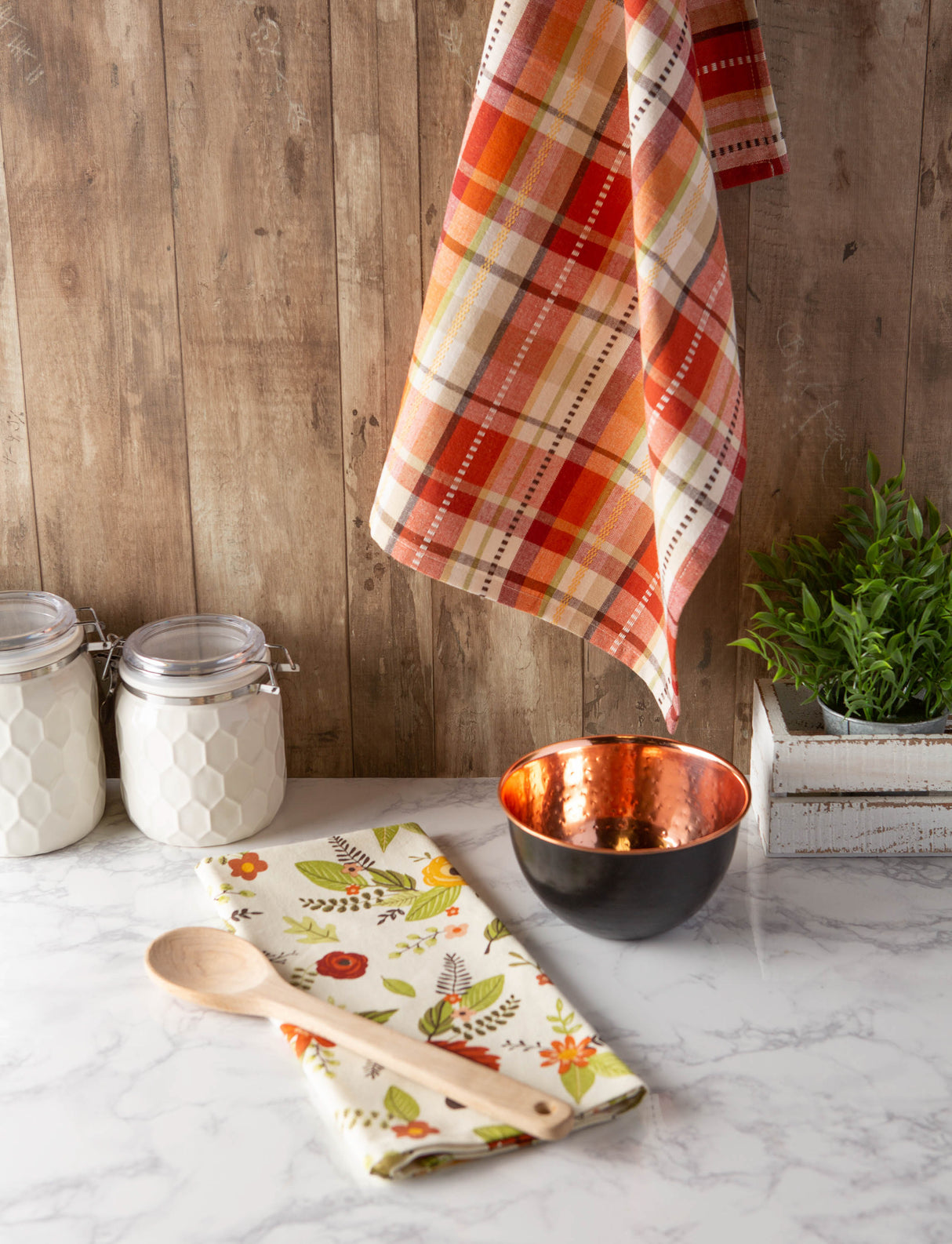 DII Assorted Fall Dishtowel Set/2, Fall in Love