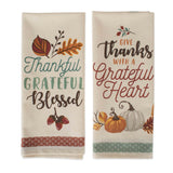 DII Assorted Fall Decorative Dishtowel Set/2, Grateful