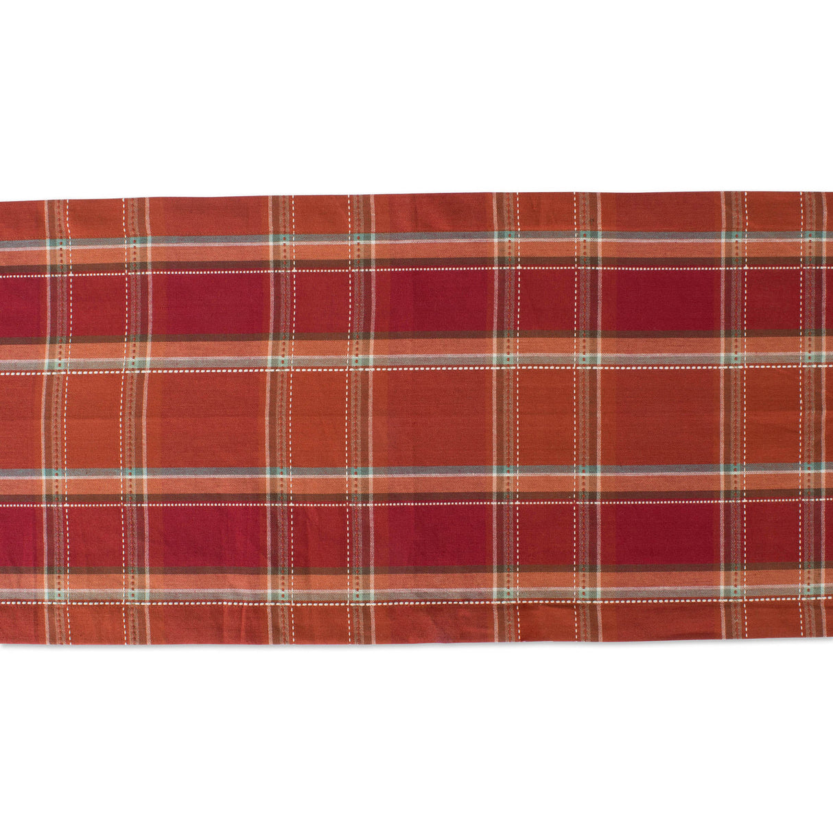 DII Autumn Spice Plaid Table Runner 14X72