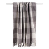 DII Buffalo Check Cotton 50x60-inch Throw Blanket, Gray/White