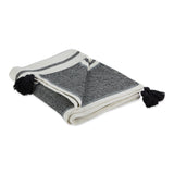 DII 2-Tone Chevron Stripe Cotton Throw Blanket, Black