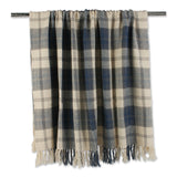 DII Farmhouse Plaid Cotton Throw Blanket, 50x60-Inch, French Blue