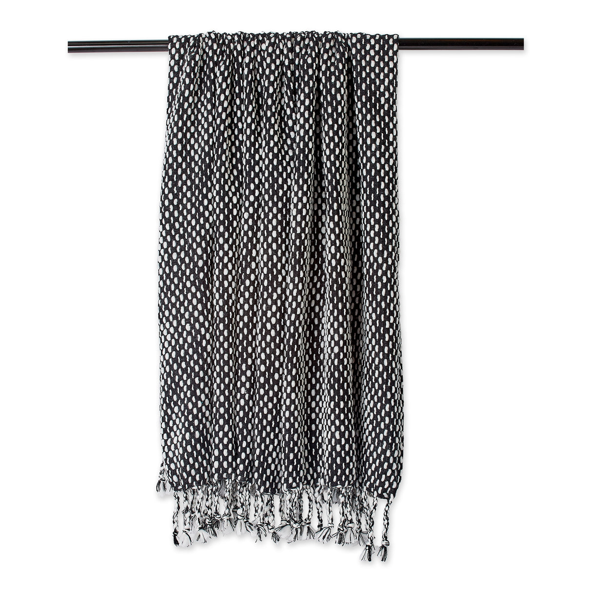 DII Textured Acrylic 50x60" Throw Blanket, Black/White