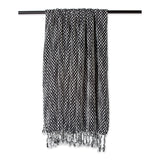 DII Textured Acrylic 50x60" Throw Blanket, Black/White