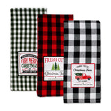 DII Christmas Embellished Dishtowel Set/3, Tree Farm