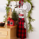 DII Cotton Christmas Skirt Apron, Christmas Truck