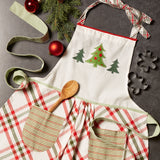 DII Cotton Christmas Skirt Apron, Jolly Tree