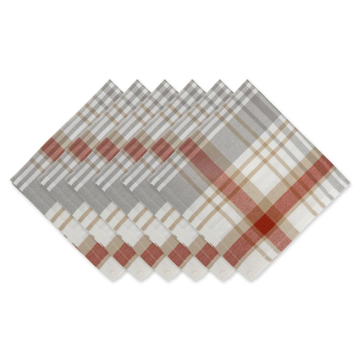 DII Autumn Plaid Napkin Set/6, Cozy Picnic