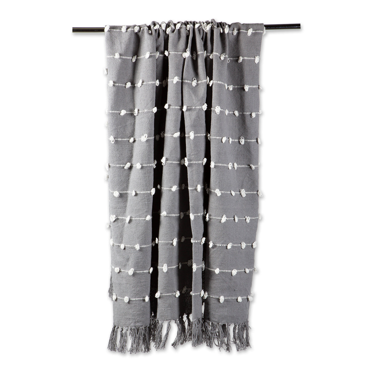 DII Woven Loop Cotton Throw Blanket, 50x60-Inch, Gray