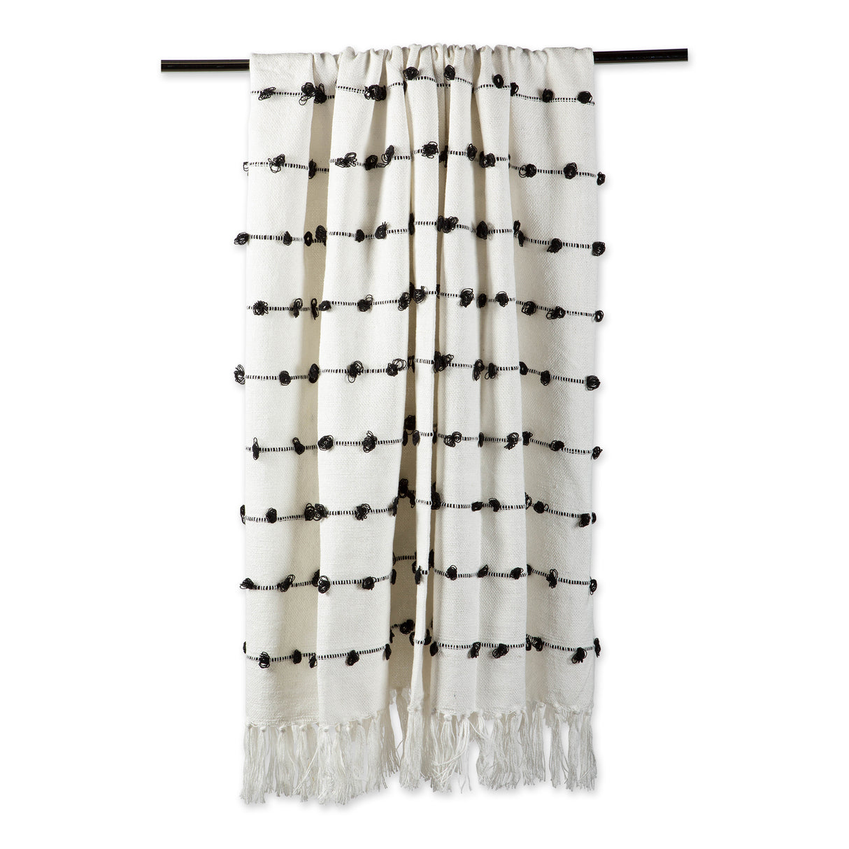 DII Woven Loop Cotton Throw Blanket, 50x60-Inch, Off-White