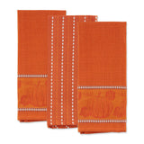DII Burnt Orange Harvest Embellished Dishtowel Set/3
