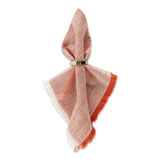 DII Burnt Orange Tonal Fringe Napkin Set/6