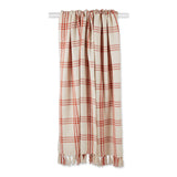 DII Modern Farmhouse Plaid Cotton Throw Blanket, 50x60-inch, Vintage Red