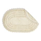 DII Crochet Bath Mat, Large Oval, 21x34", Off White