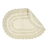 DII Crochet Bath Mat, Small Oval, 17x24", Off White