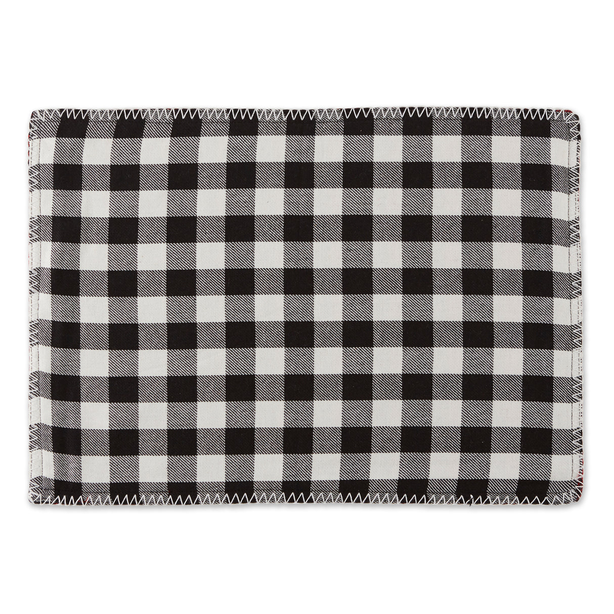 DII Christmas Buffalo Check With Embroidery Placemat Set/6