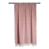 DII Herringbone Stripe Cotton Throw, Barn Red