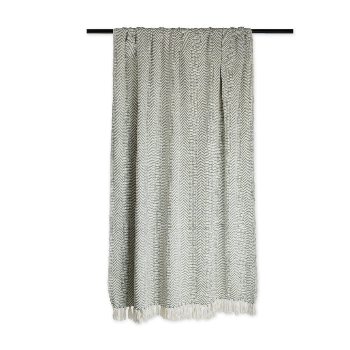 DII Herringbone Stripe Cotton Throw, Artichoke