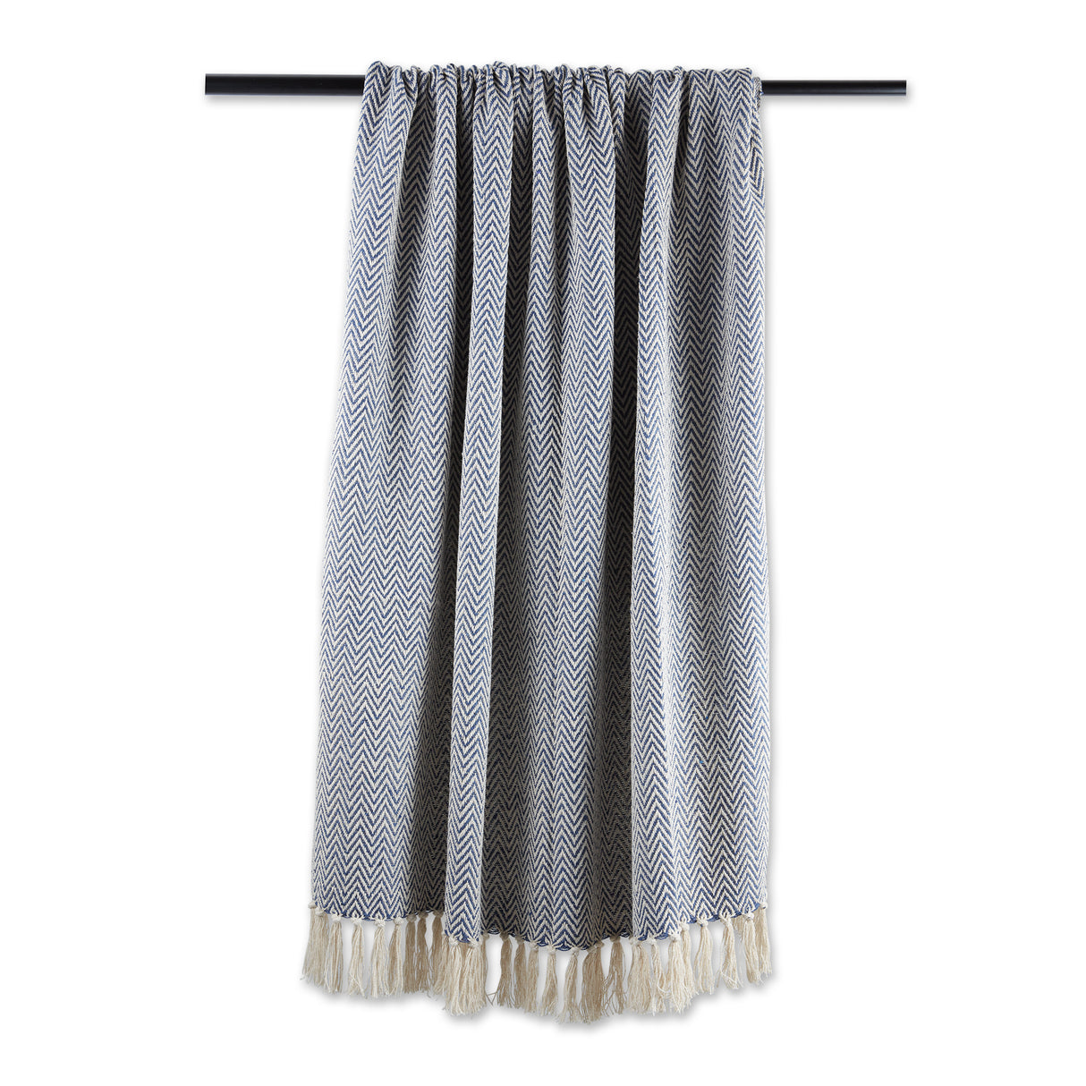 DII Handloom Chevron Cotton Throw Blanket, 50x60-Inch, French Blue