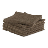 DII Windowpane Terry Dishcloth Set 6 Piece, Brown