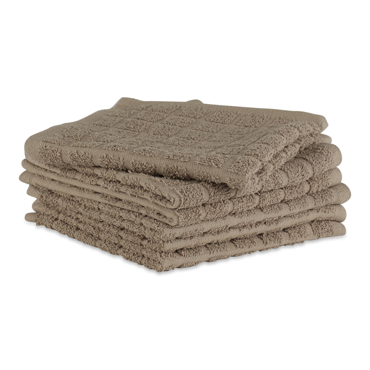 DII Windowpane Terry Dishcloth Set 6 Piece, Stone