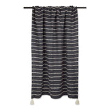DII Slub Stripe Cotton 50x60-Inch Throw Blanket, Hand Tied Corner Tassels, Mineral Gray